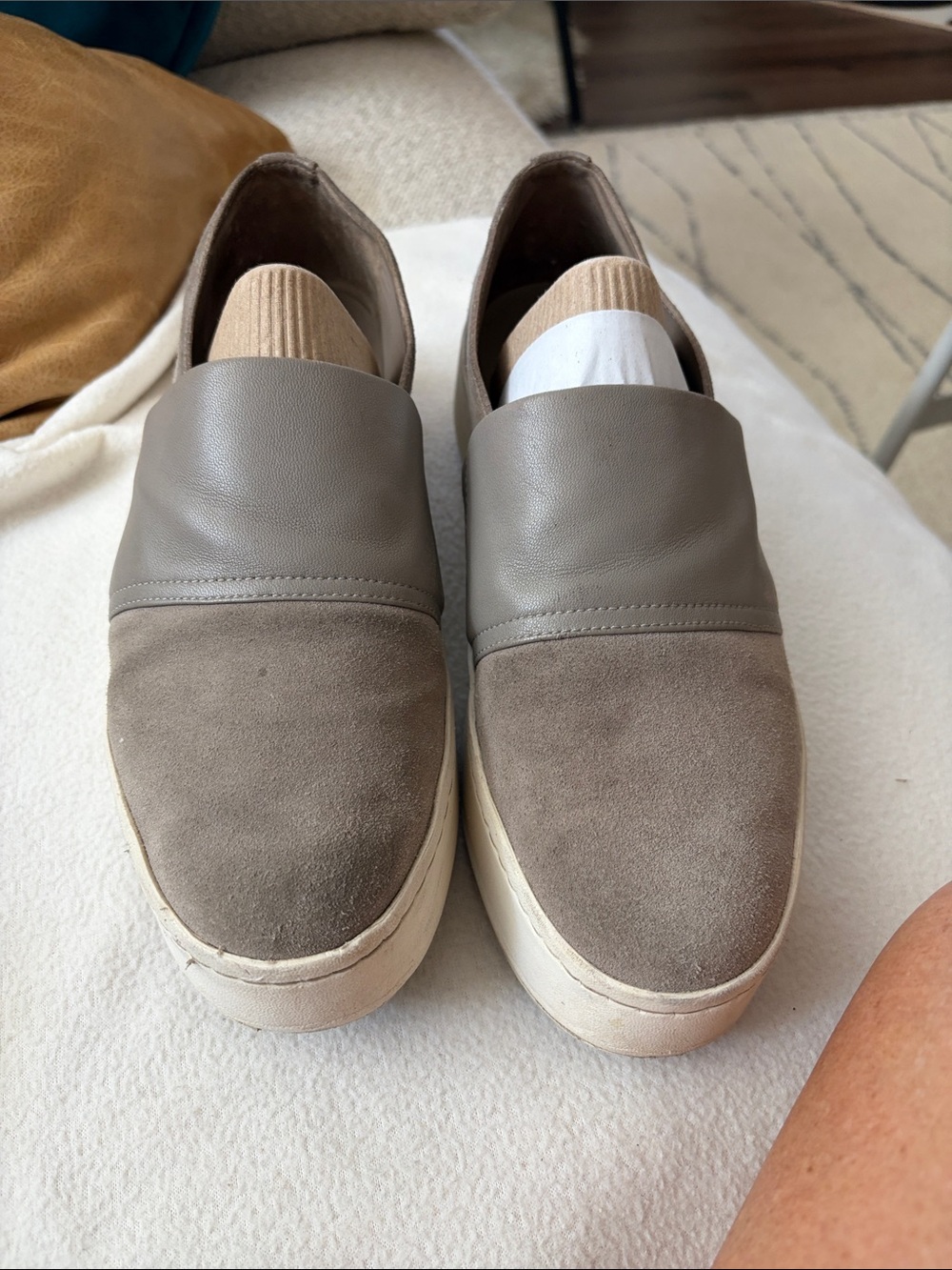 Vince Neutral Taupe Slip-On Sneakers size 7